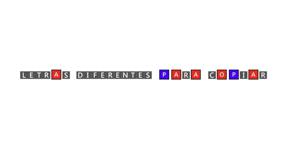 letras diferentes para copiar